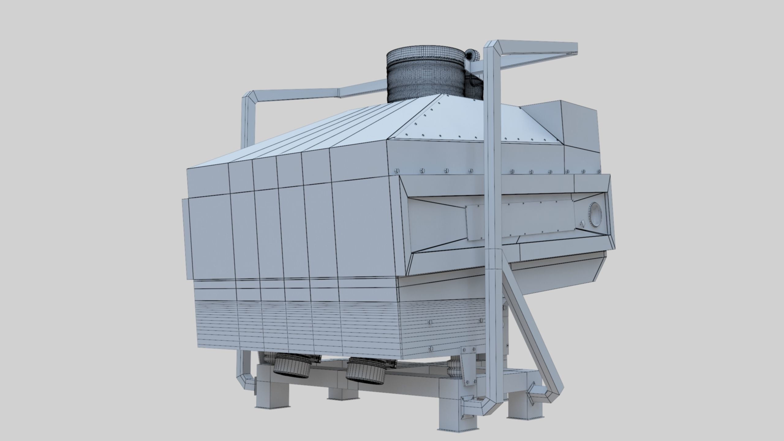 3D Stone Seperator Destroyer - Wheat Grain Flour Milling Machine Low-poly 3D model_10