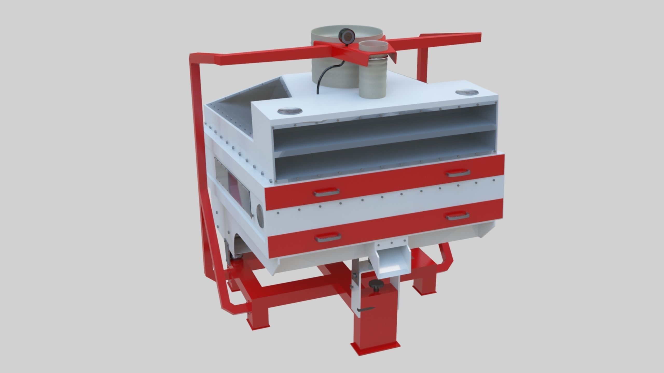 3D Stone Seperator Destroyer - Wheat Grain Flour Milling Machine Low-poly 3D model_34