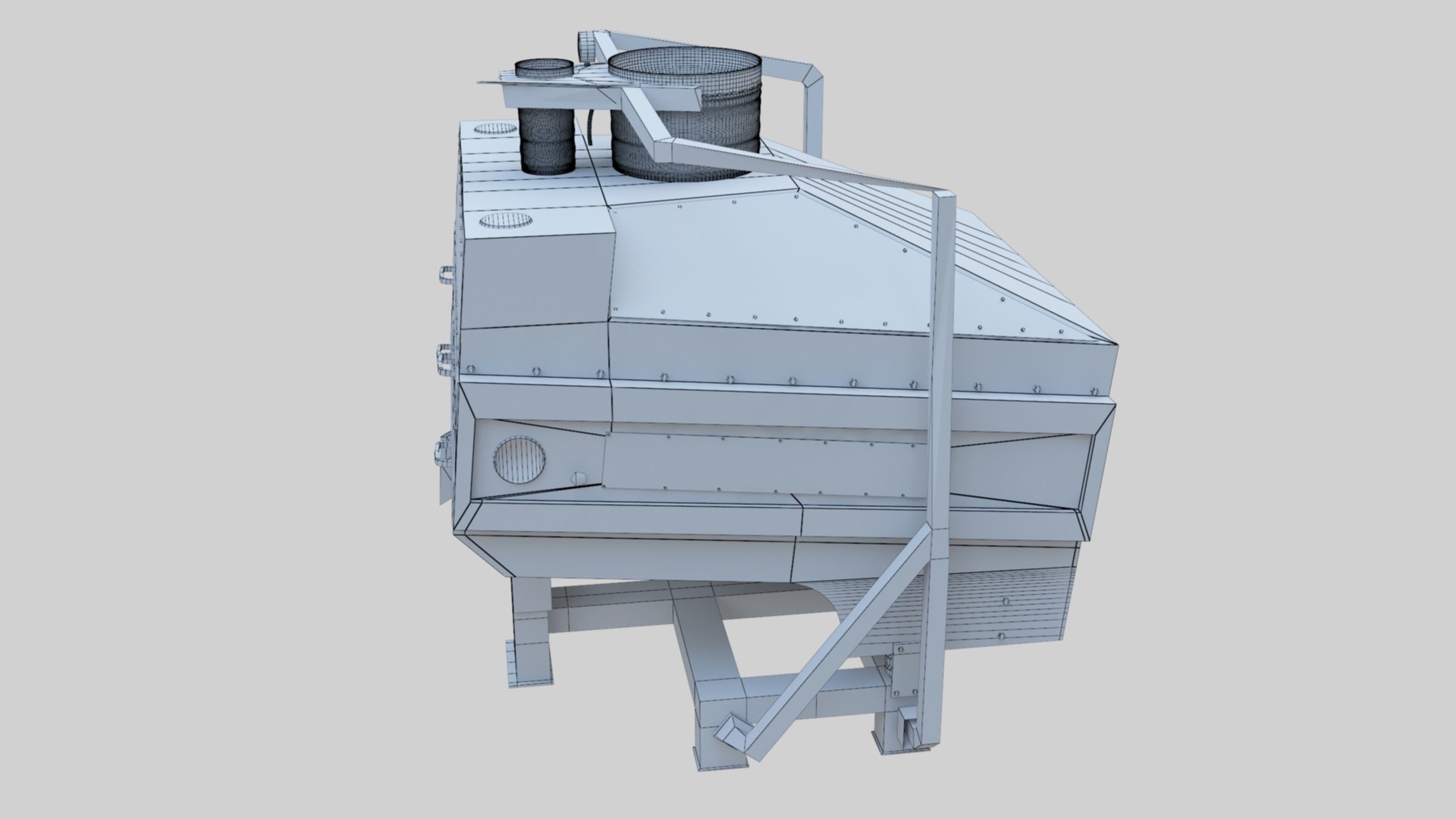 3D Stone Seperator Destroyer - Wheat Grain Flour Milling Machine Low-poly 3D model_116
