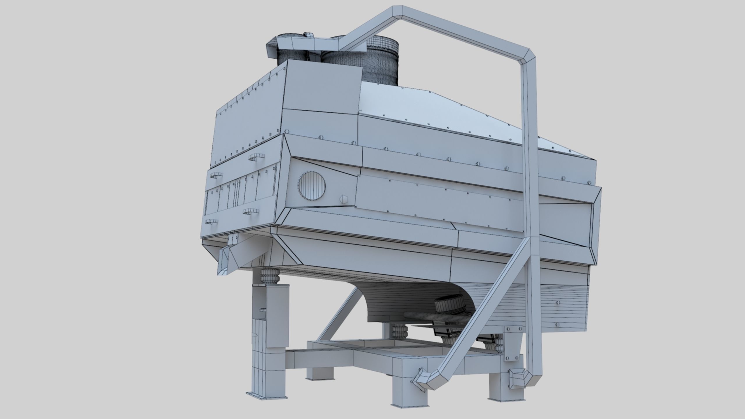 3D Stone Seperator Destroyer - Wheat Grain Flour Milling Machine Low-poly 3D model_16