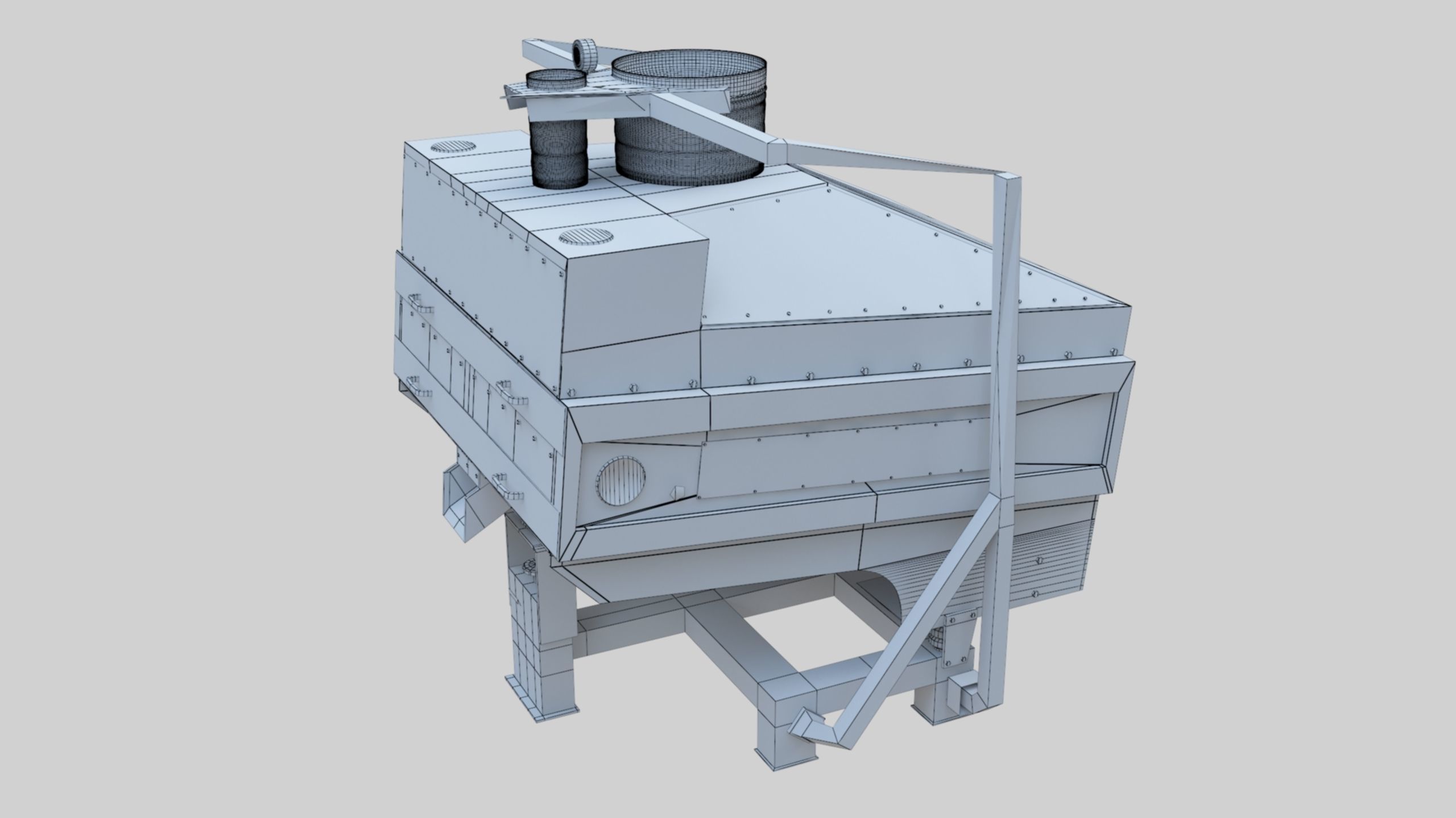 3D Stone Seperator Destroyer - Wheat Grain Flour Milling Machine Low-poly 3D model_115