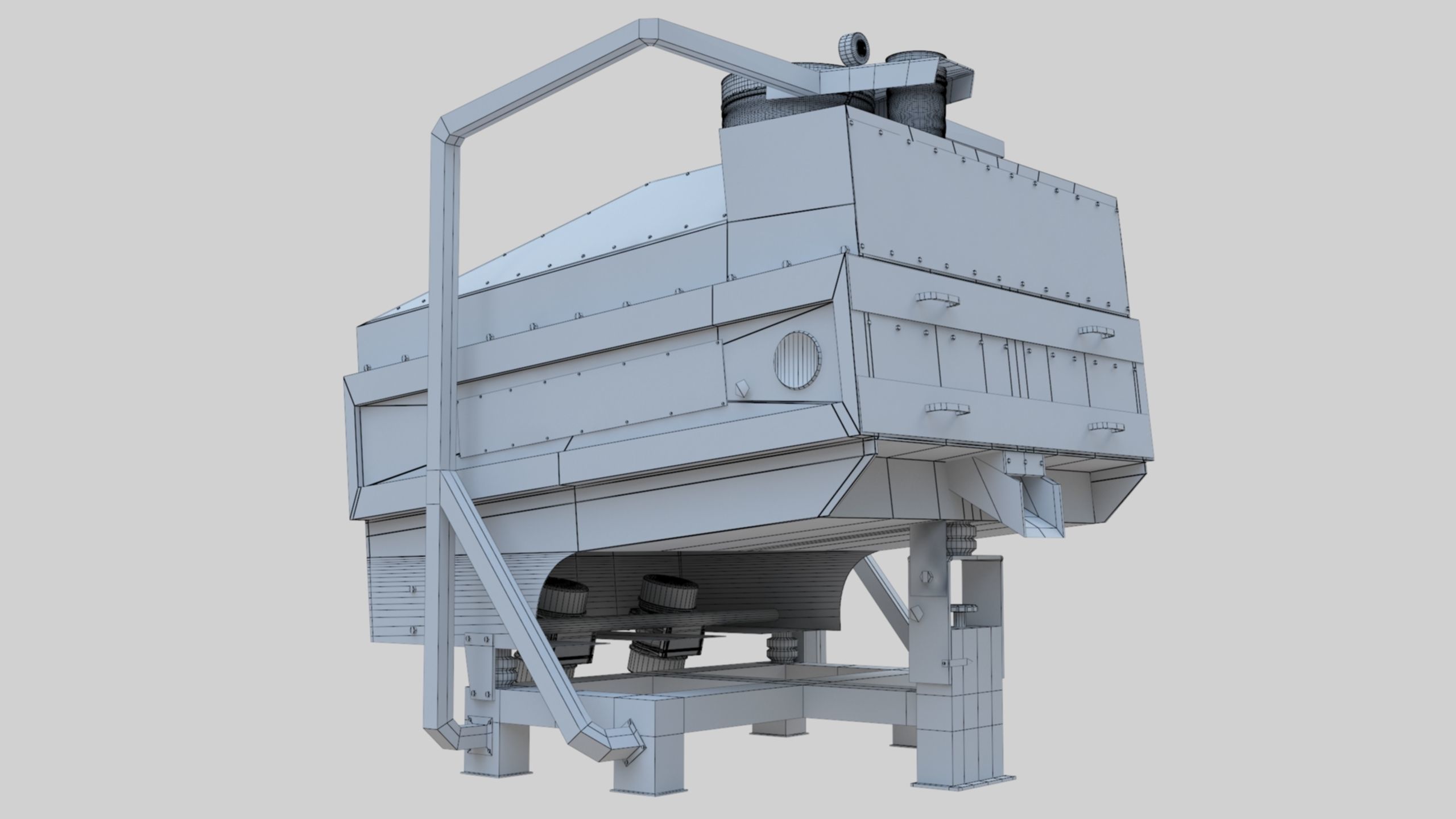 3D Stone Seperator Destroyer - Wheat Grain Flour Milling Machine Low-poly 3D model_77