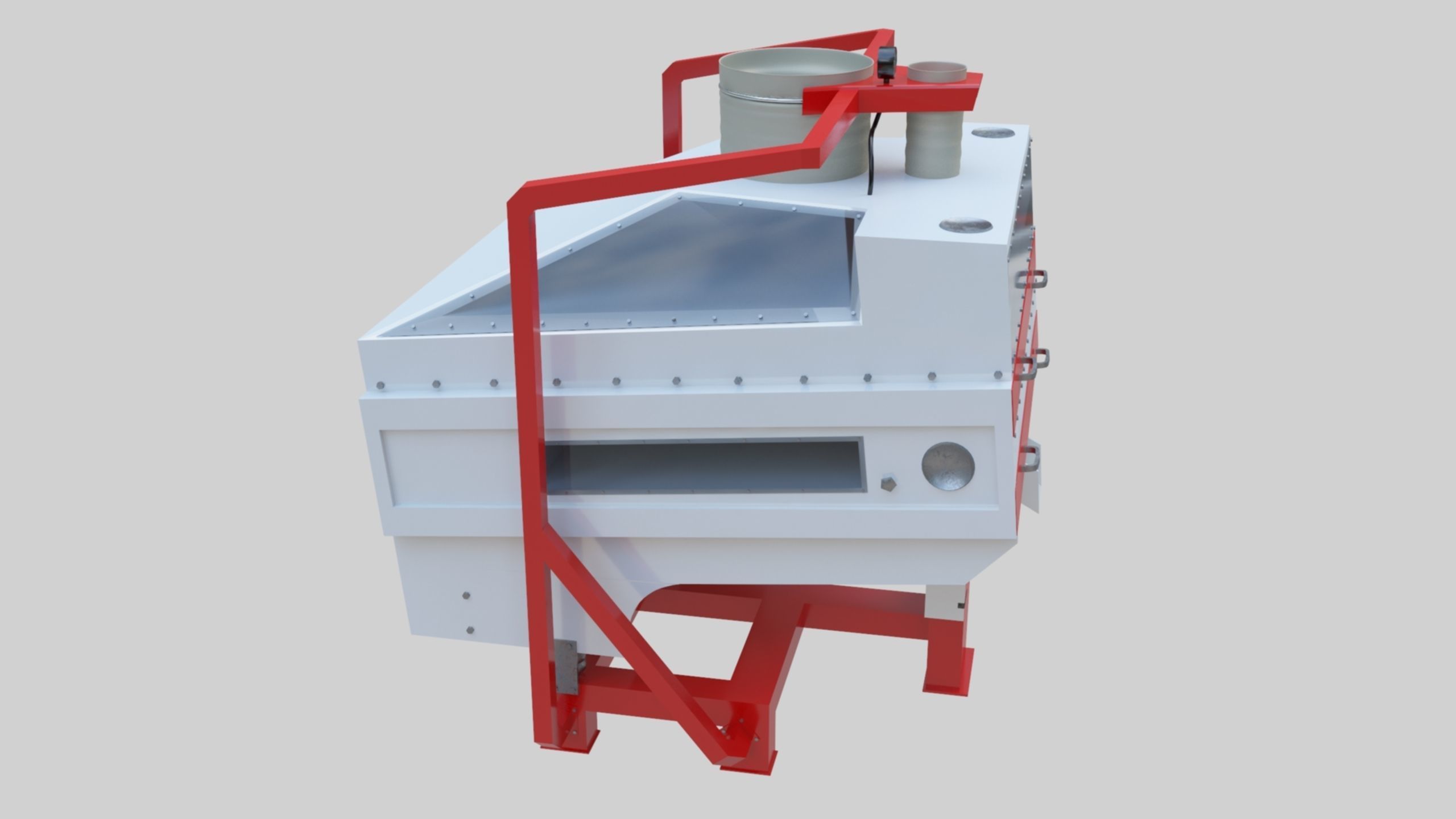 3D Stone Seperator Destroyer - Wheat Grain Flour Milling Machine Low-poly 3D model_3
