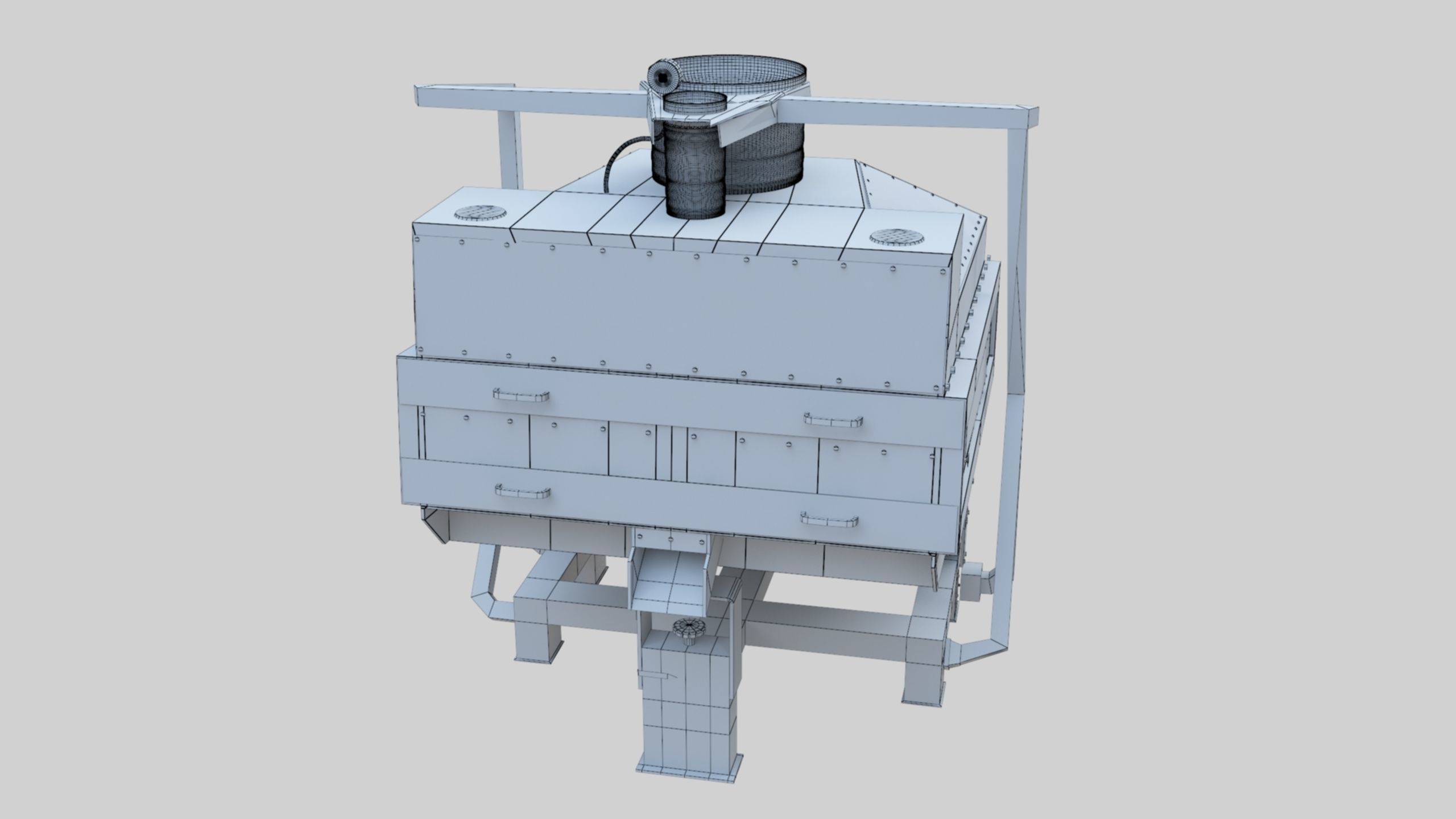 3D Stone Seperator Destroyer - Wheat Grain Flour Milling Machine Low-poly 3D model_104