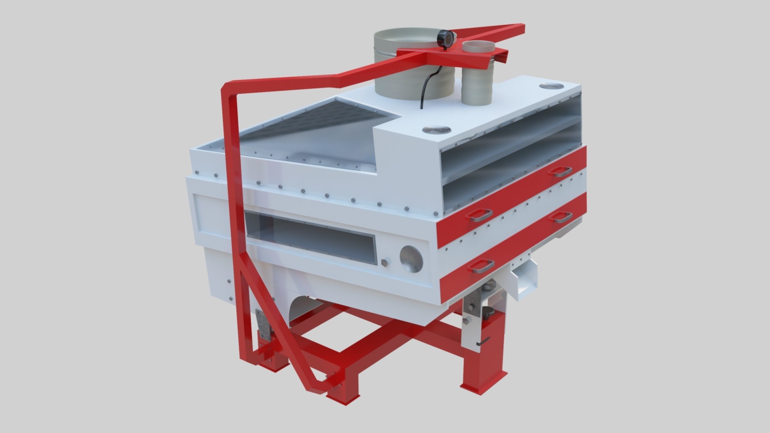 3D Stone Seperator Destroyer - Wheat Grain Flour Milling Machine Low-poly 3D model_4