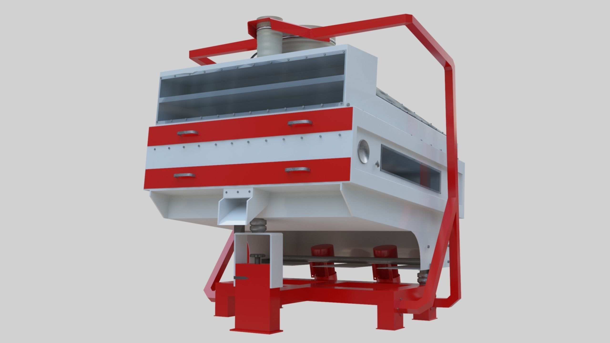 3D Stone Seperator Destroyer - Wheat Grain Flour Milling Machine Low-poly 3D model_54