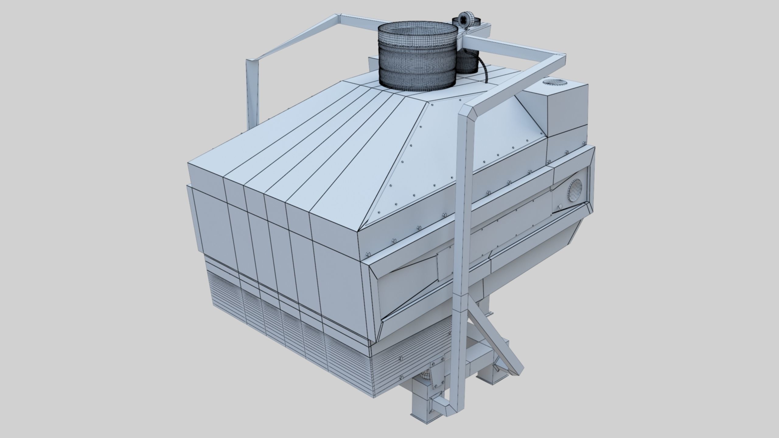 3D Stone Seperator Destroyer - Wheat Grain Flour Milling Machine Low-poly 3D model_123