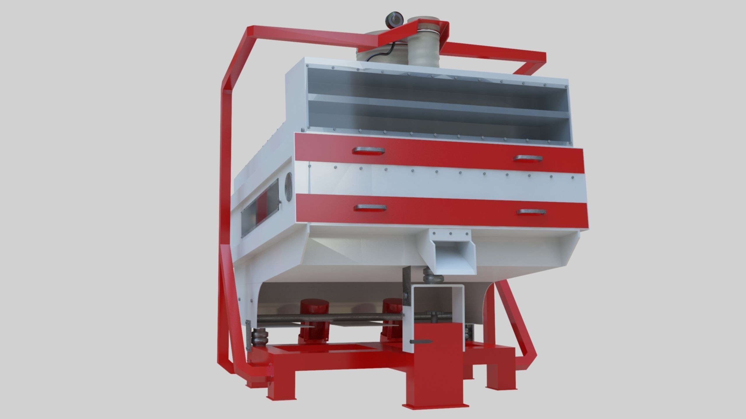3D Stone Seperator Destroyer - Wheat Grain Flour Milling Machine Low-poly 3D model_21