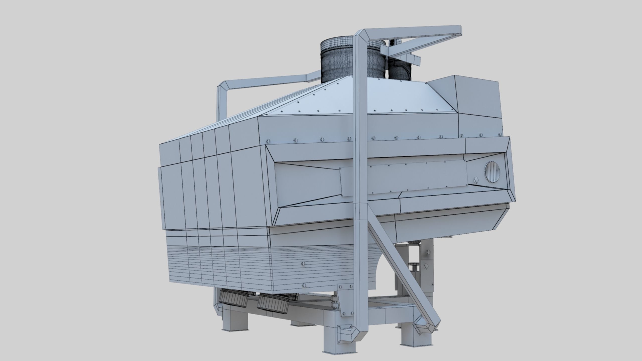 3D Stone Seperator Destroyer - Wheat Grain Flour Milling Machine Low-poly 3D model_84