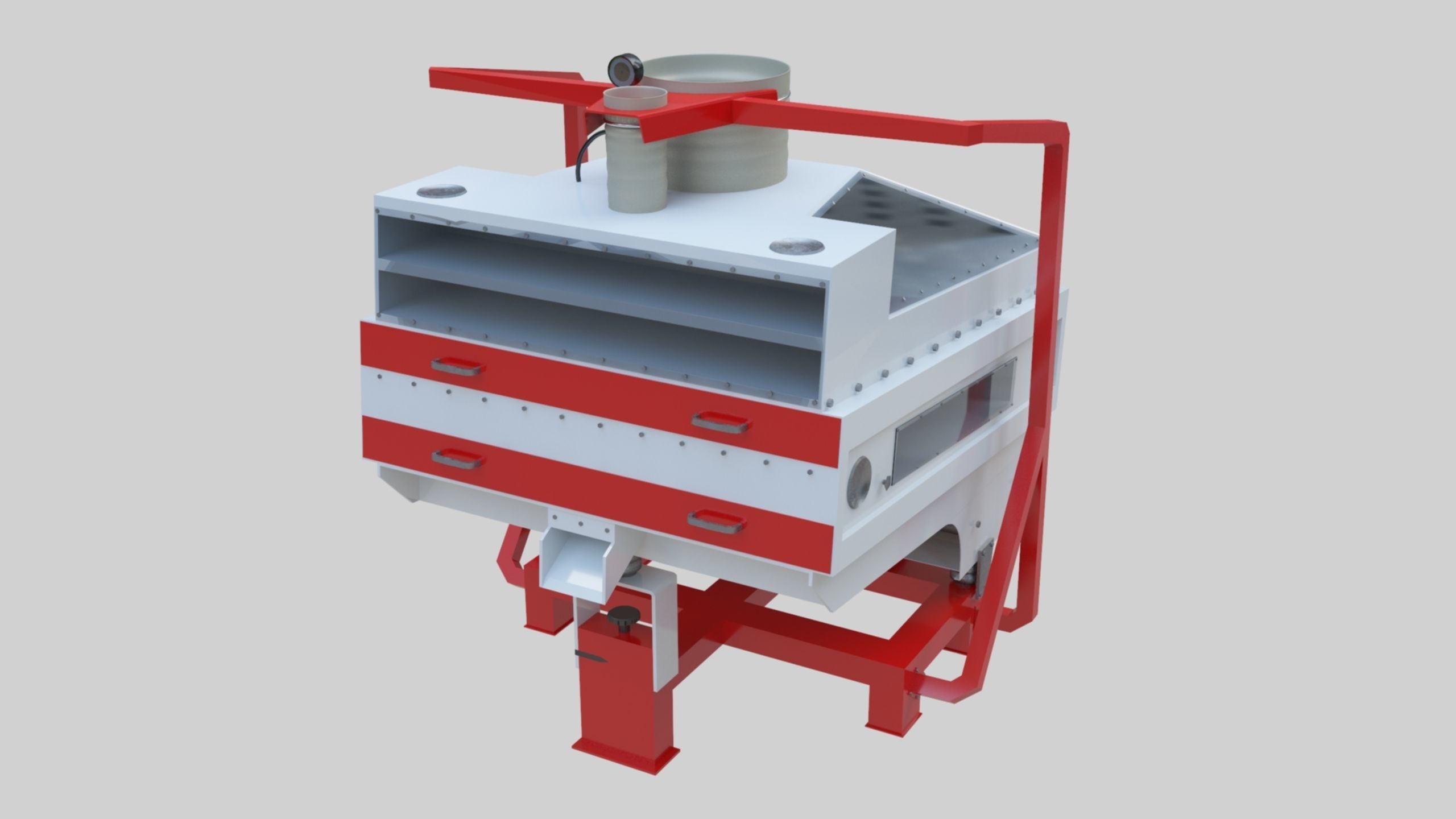 3D Stone Seperator Destroyer - Wheat Grain Flour Milling Machine Low-poly 3D model_6