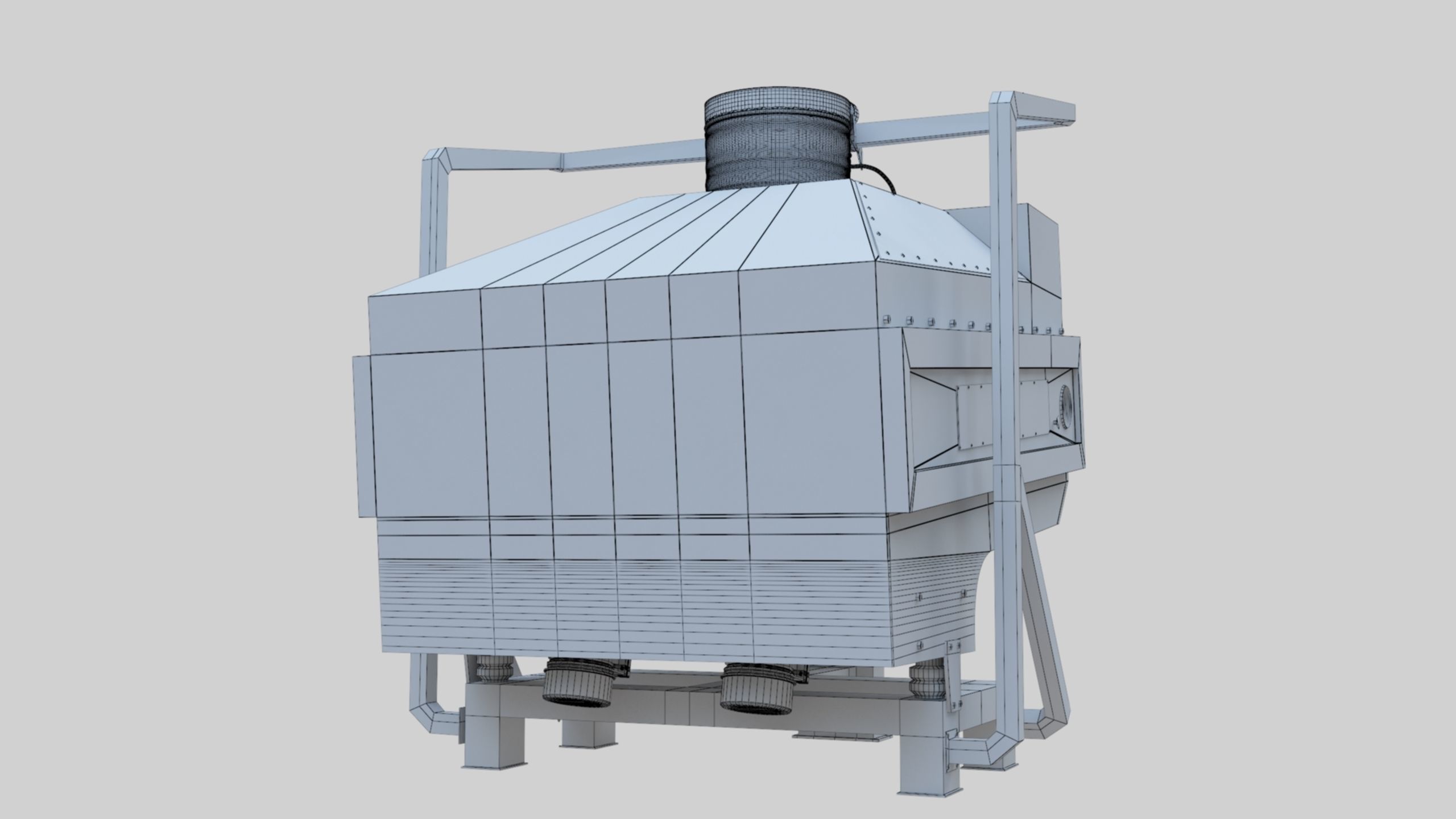3D Stone Seperator Destroyer - Wheat Grain Flour Milling Machine Low-poly 3D model_93