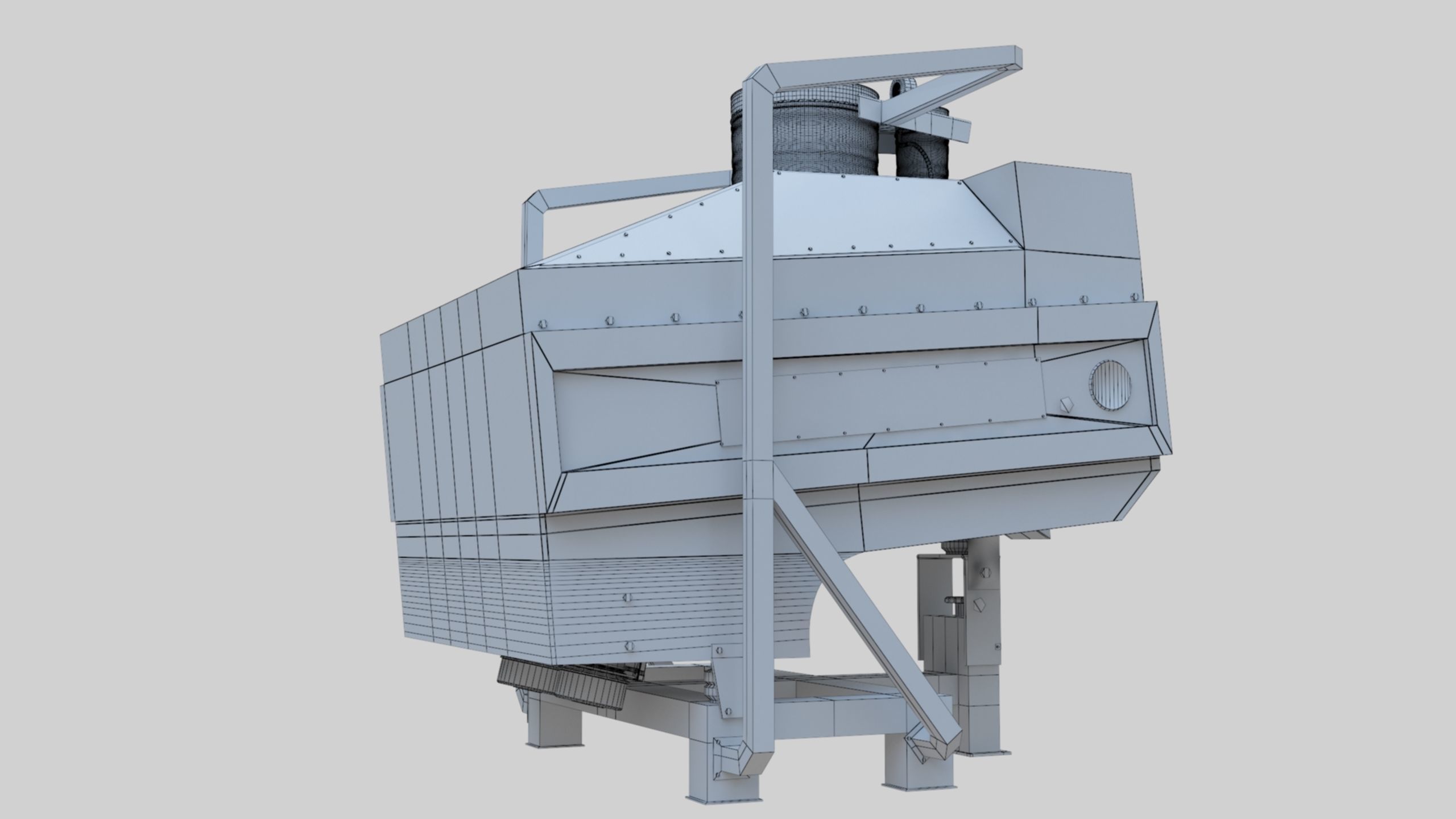 3D Stone Seperator Destroyer - Wheat Grain Flour Milling Machine Low-poly 3D model_12