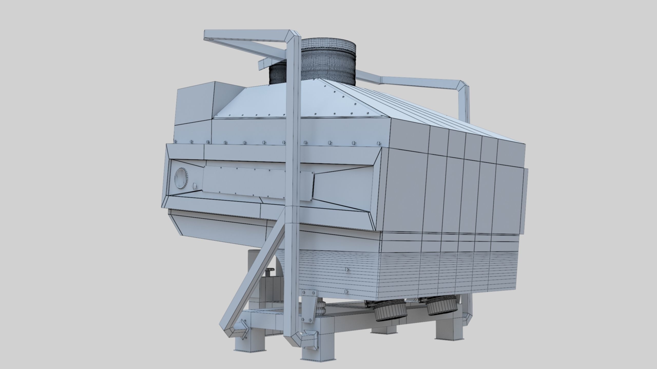 3D Stone Seperator Destroyer - Wheat Grain Flour Milling Machine Low-poly 3D model_87