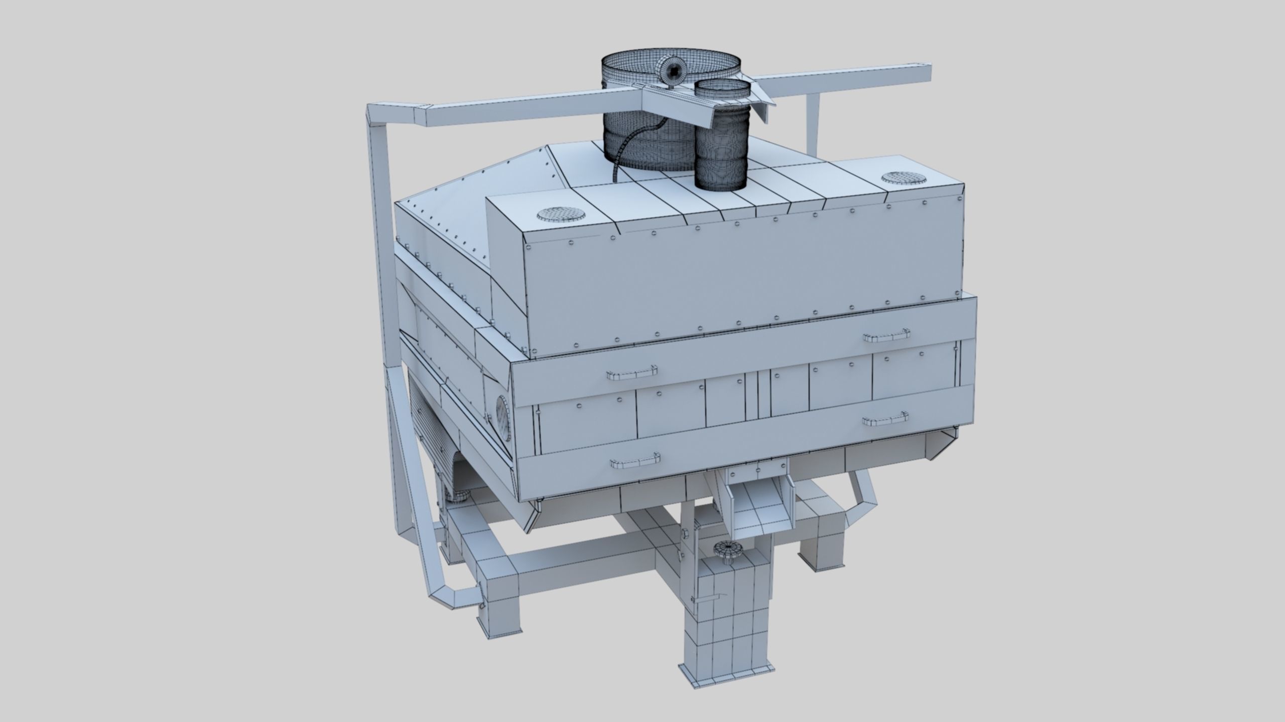 3D Stone Seperator Destroyer - Wheat Grain Flour Milling Machine Low-poly 3D model_114