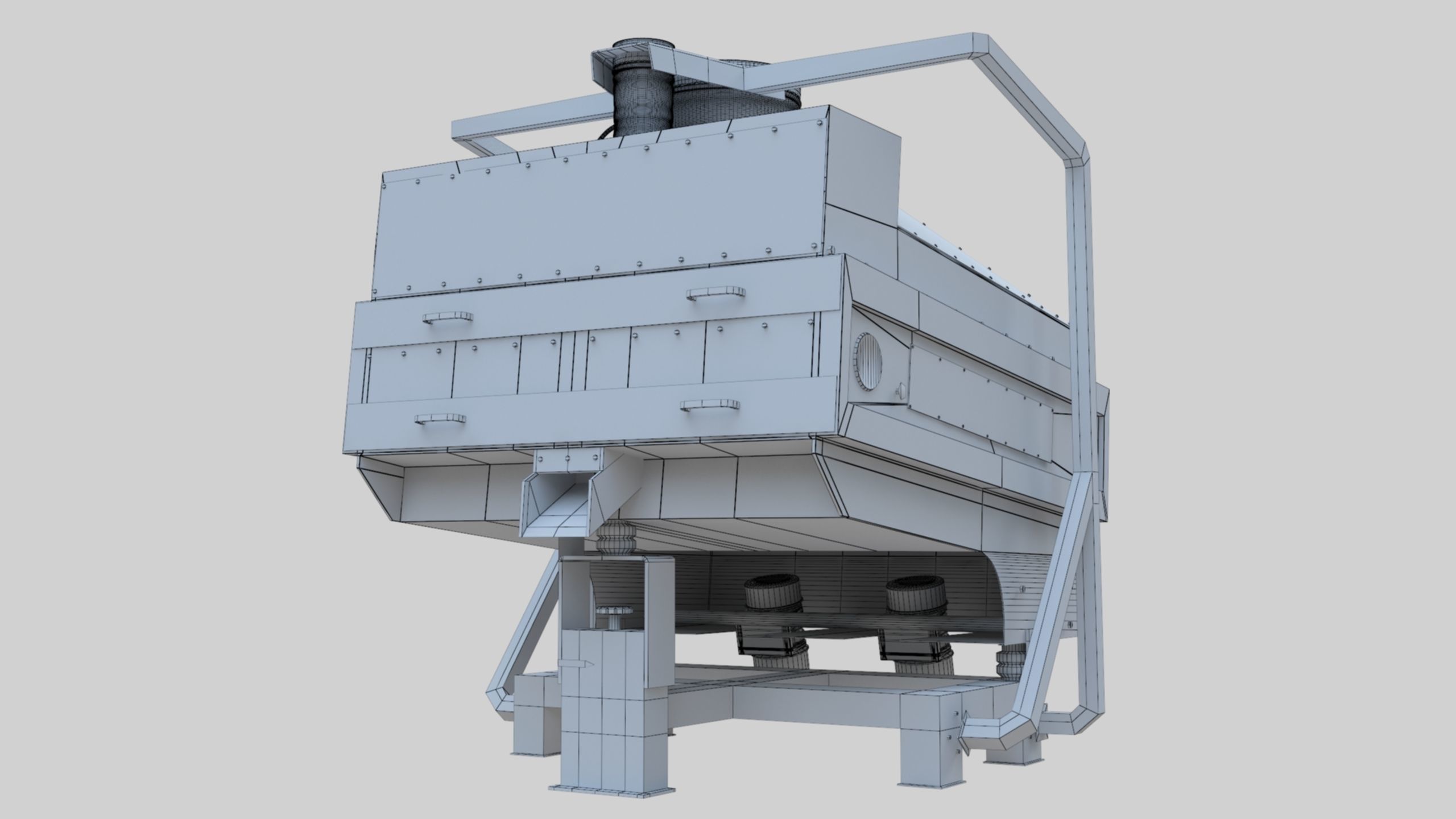 3D Stone Seperator Destroyer - Wheat Grain Flour Milling Machine Low-poly 3D model_83