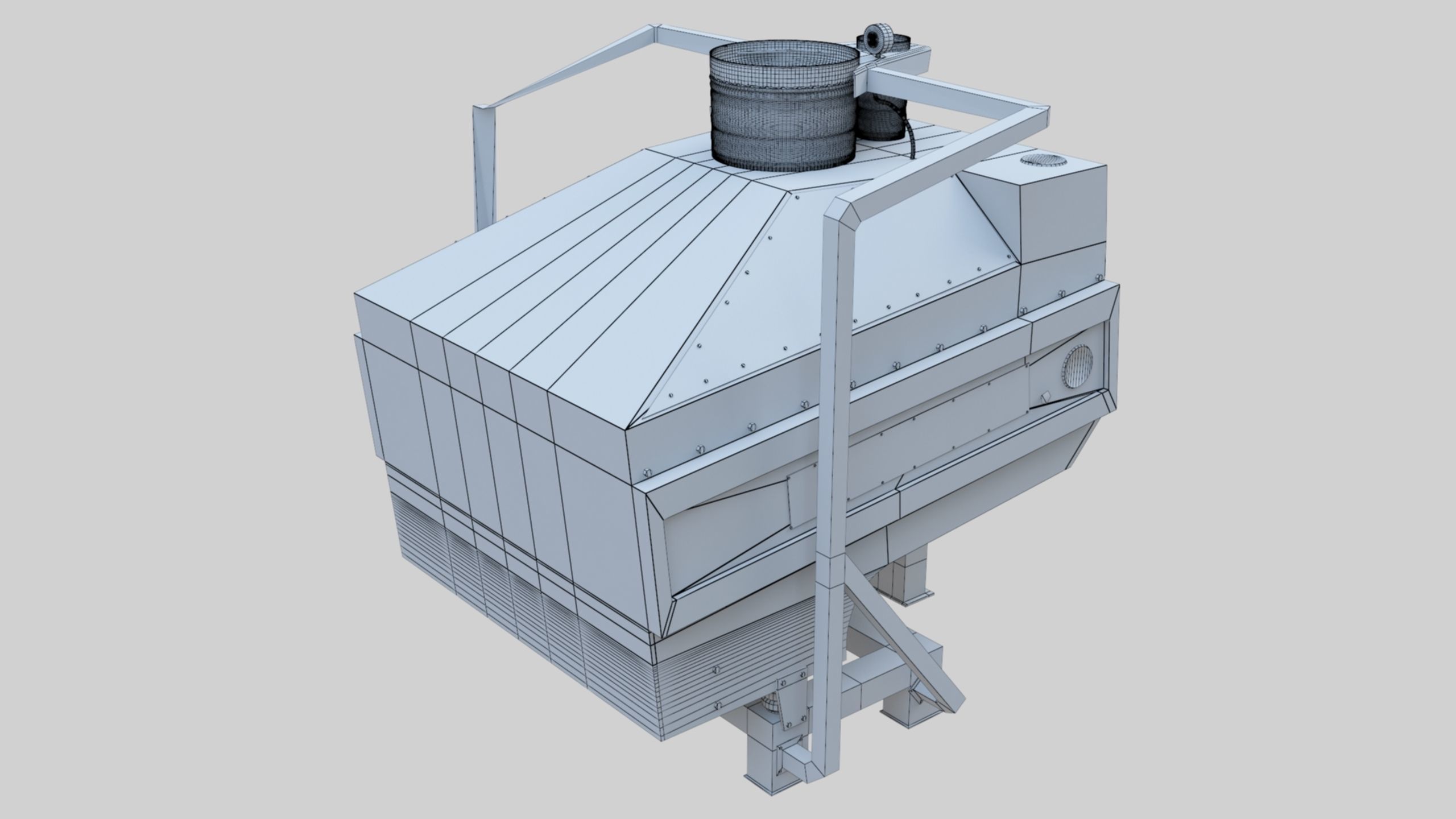 3D Stone Seperator Destroyer - Wheat Grain Flour Milling Machine Low-poly 3D model_122