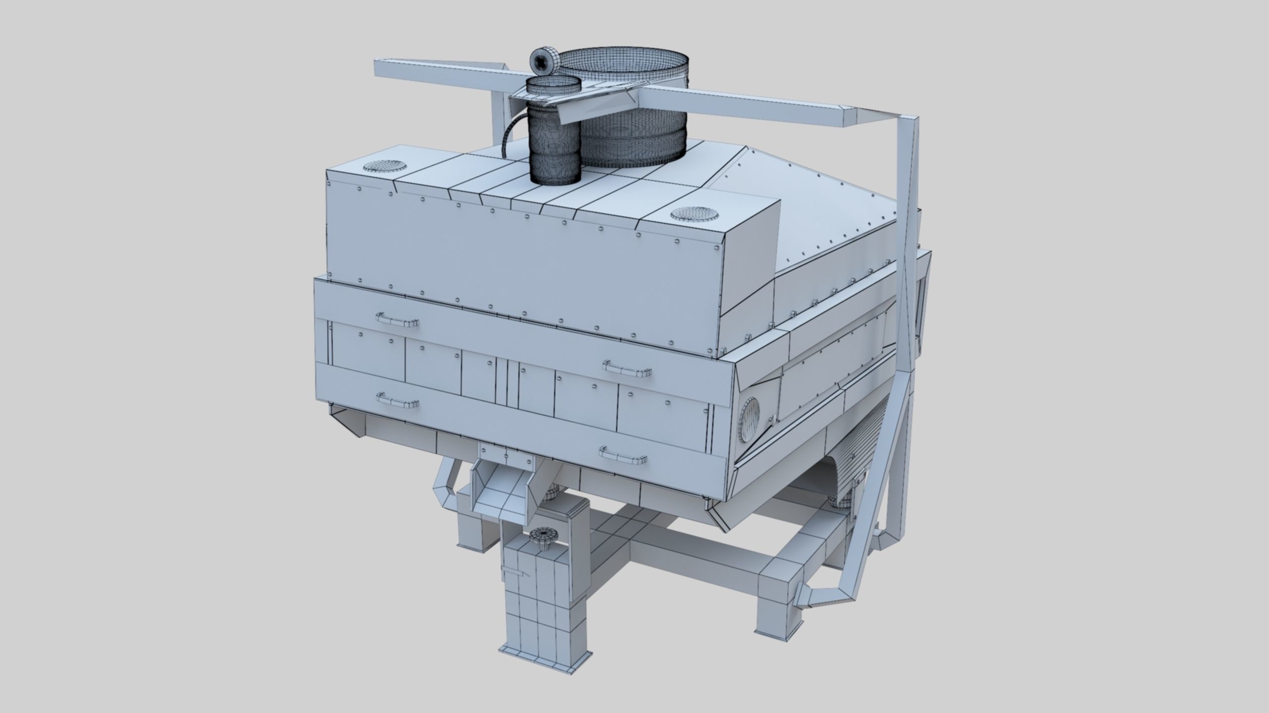 3D Stone Seperator Destroyer - Wheat Grain Flour Milling Machine Low-poly 3D model_107