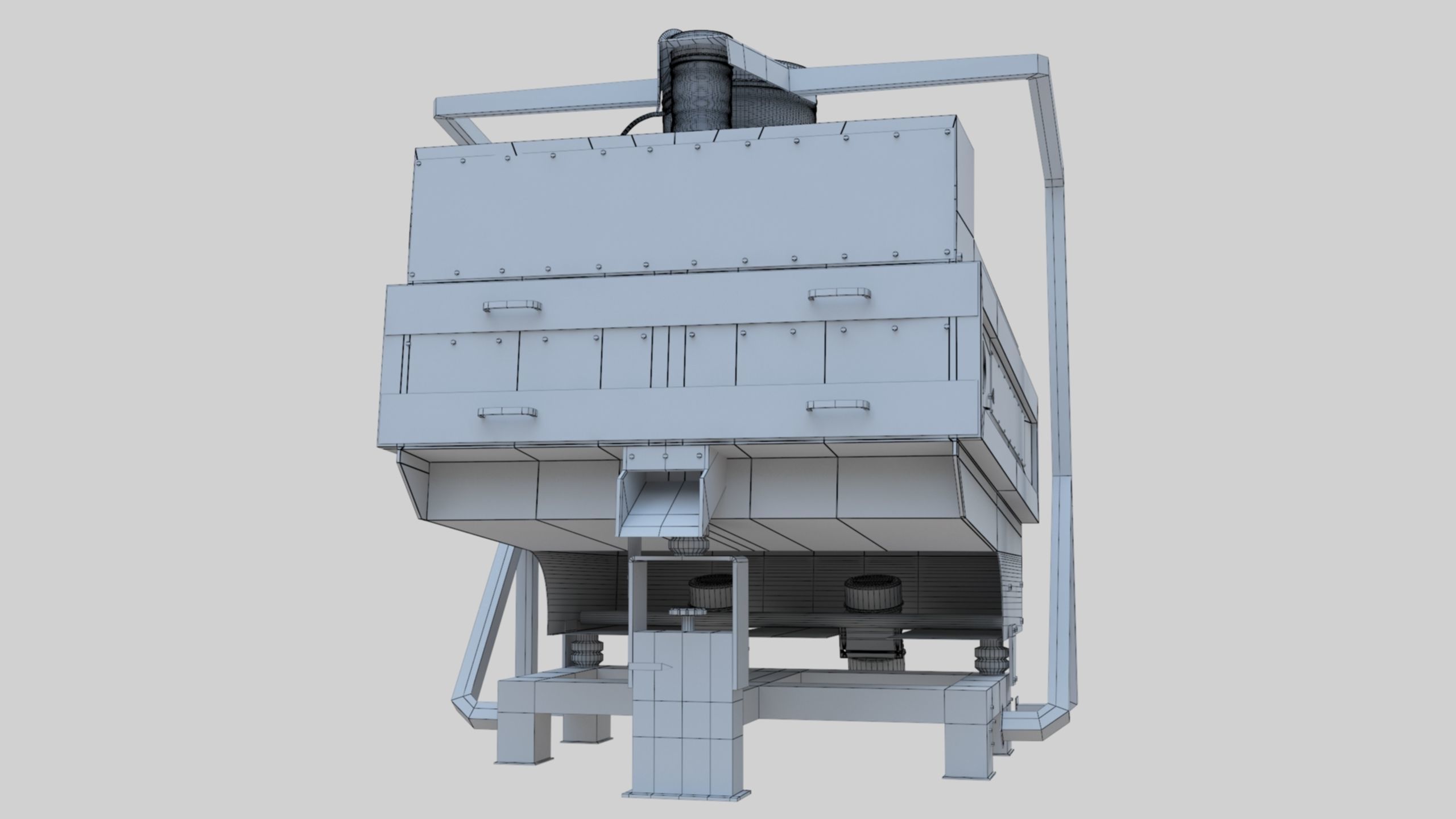 3D Stone Seperator Destroyer - Wheat Grain Flour Milling Machine Low-poly 3D model_9