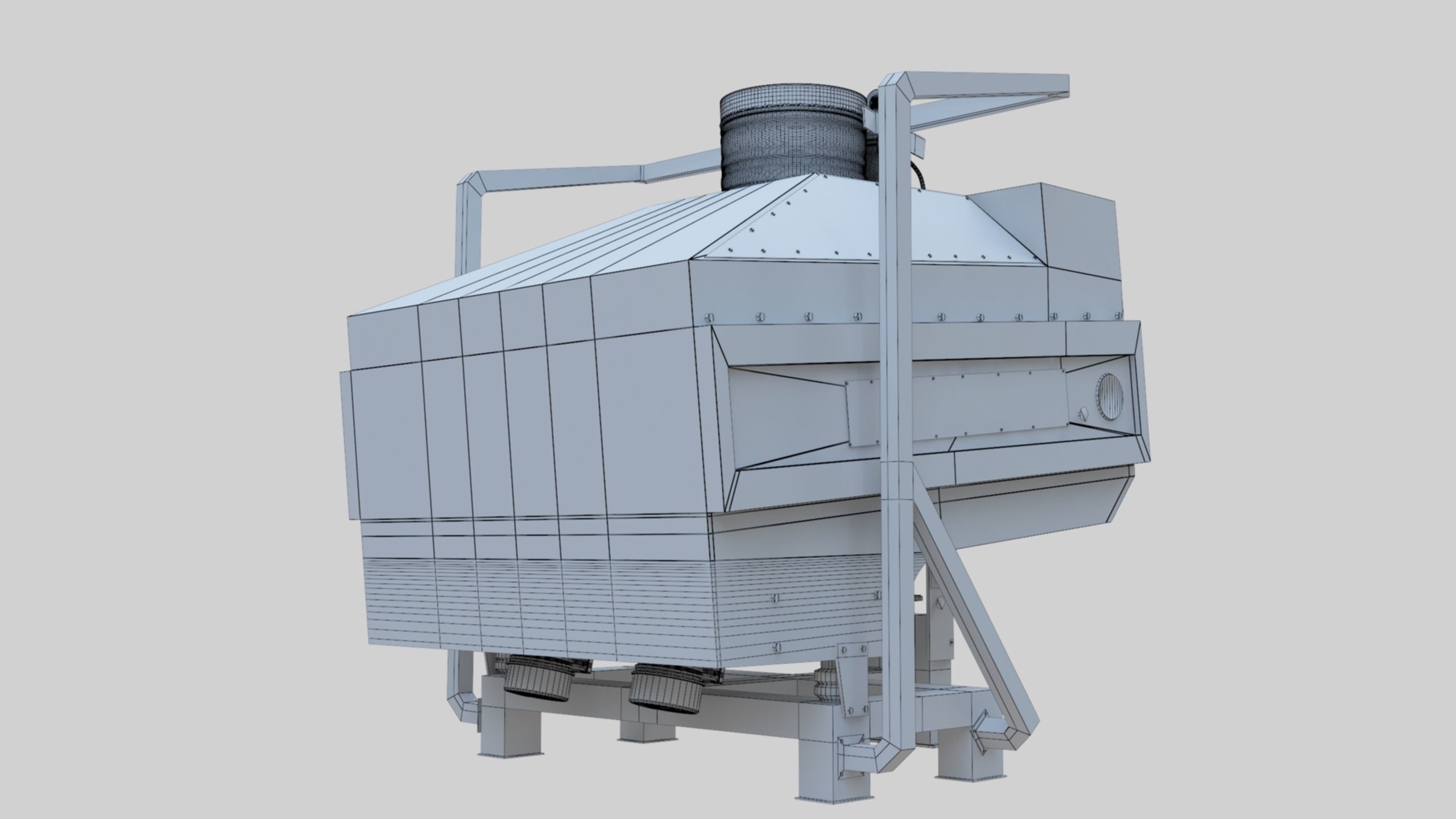 3D Stone Seperator Destroyer - Wheat Grain Flour Milling Machine Low-poly 3D model_75