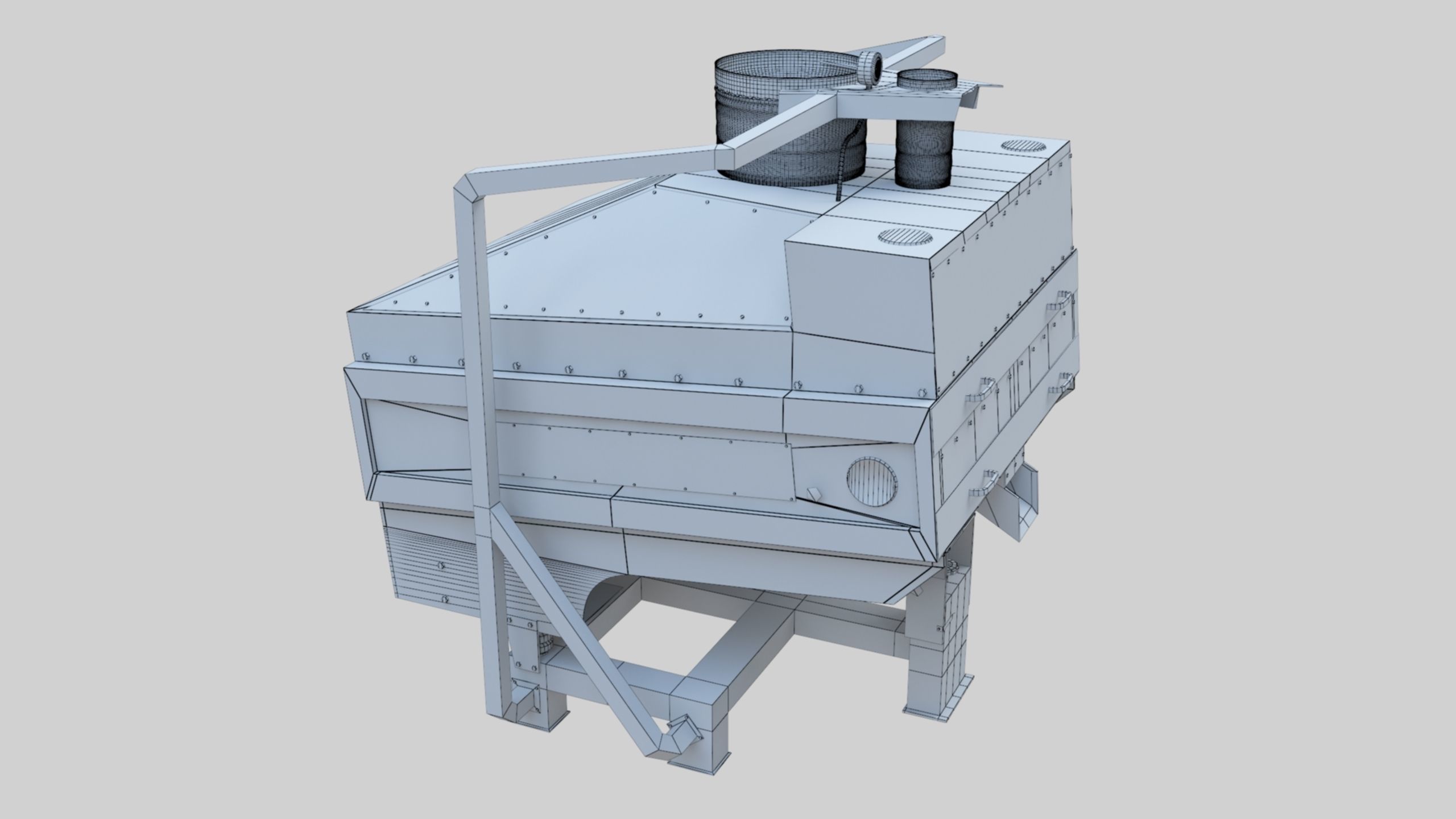 3D Stone Seperator Destroyer - Wheat Grain Flour Milling Machine Low-poly 3D model_103
