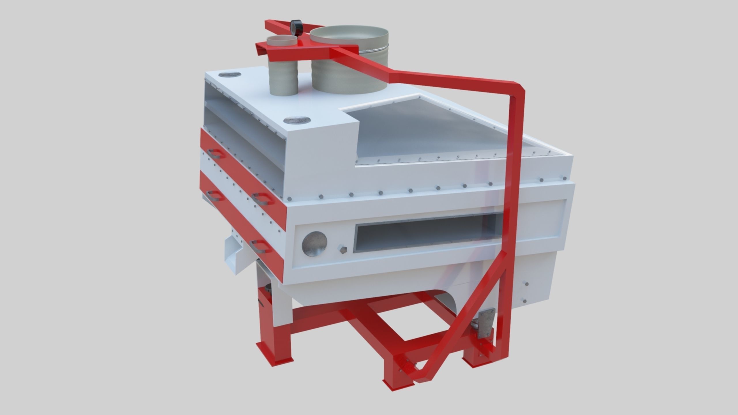 3D Stone Seperator Destroyer - Wheat Grain Flour Milling Machine Low-poly 3D model_38