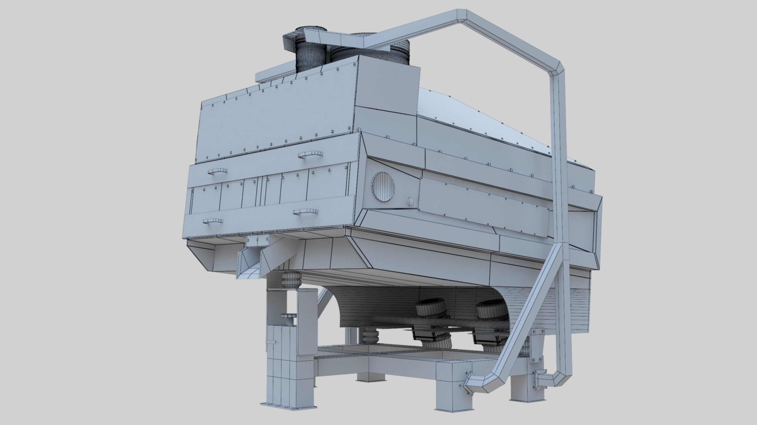 3D Stone Seperator Destroyer - Wheat Grain Flour Milling Machine Low-poly 3D model_86