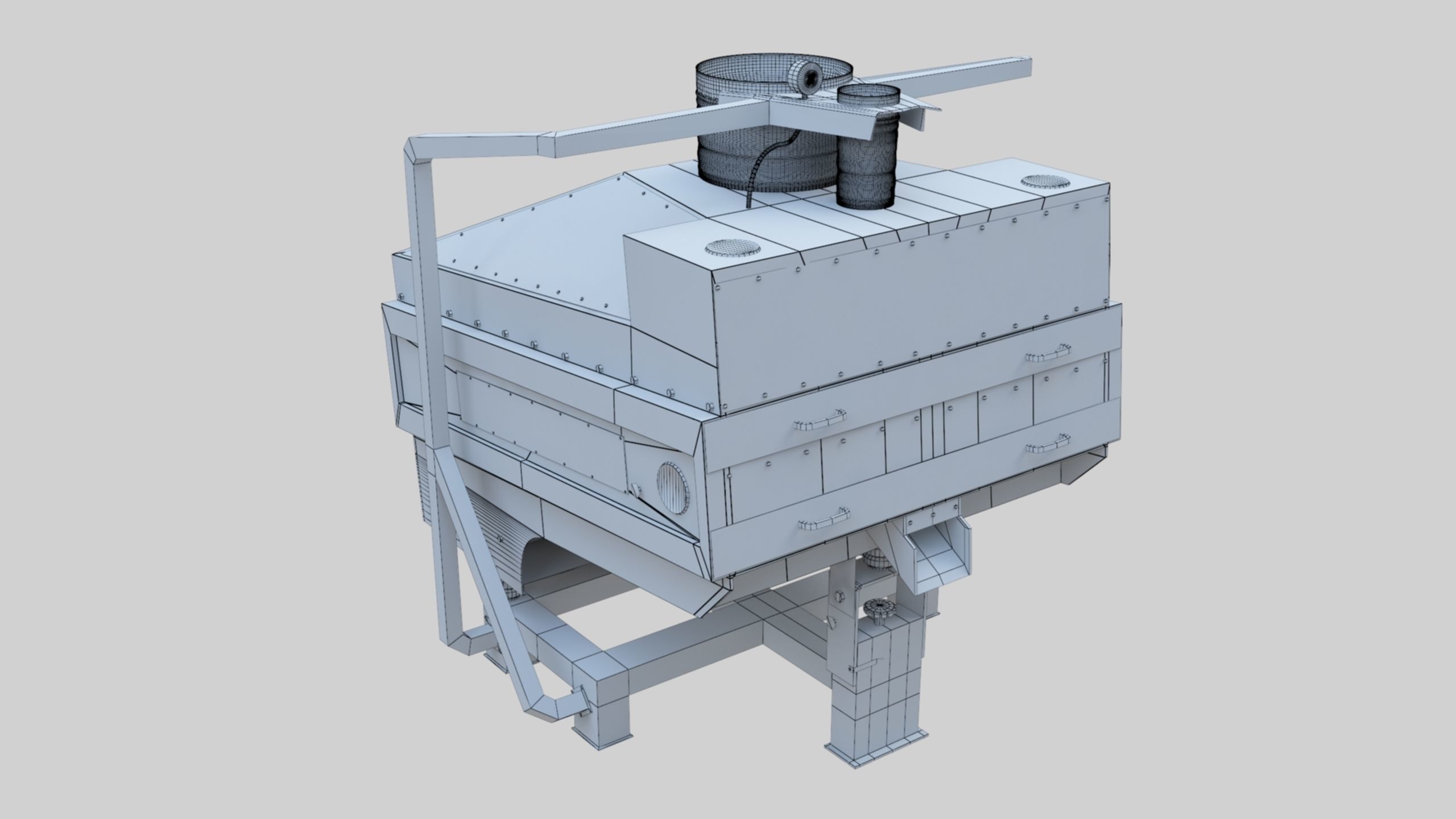 3D Stone Seperator Destroyer - Wheat Grain Flour Milling Machine Low-poly 3D model_112