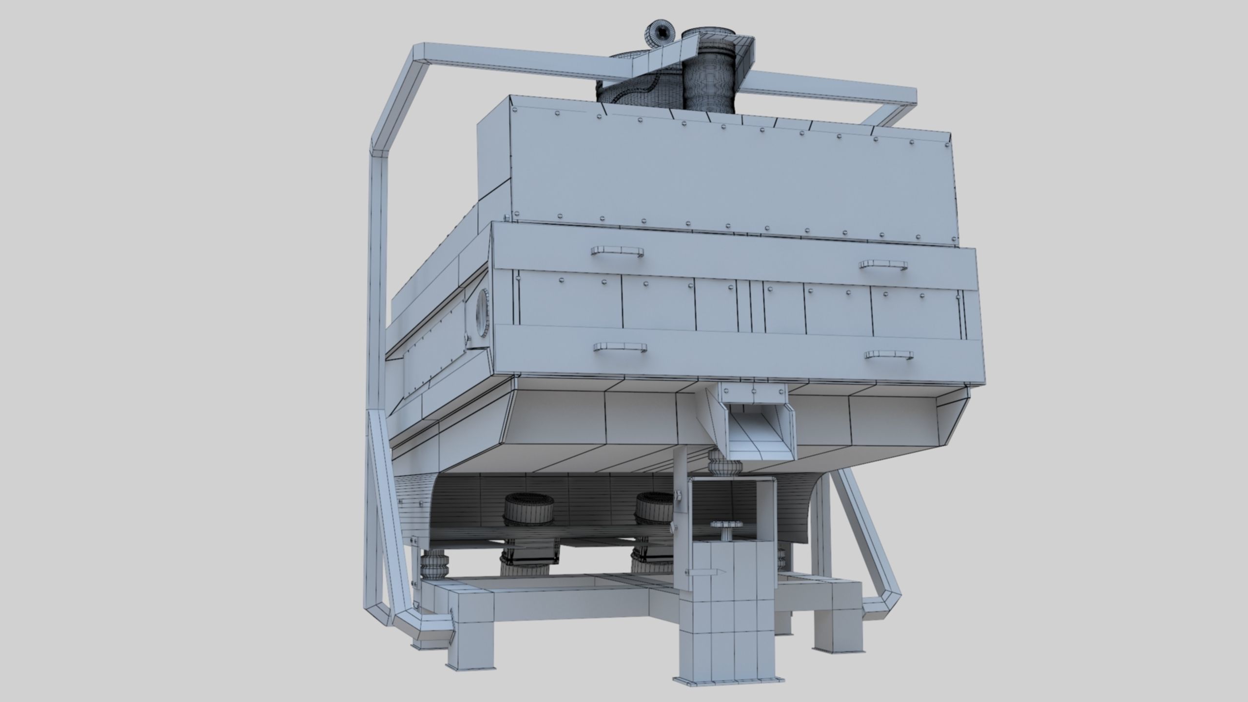 3D Stone Seperator Destroyer - Wheat Grain Flour Milling Machine Low-poly 3D model_14