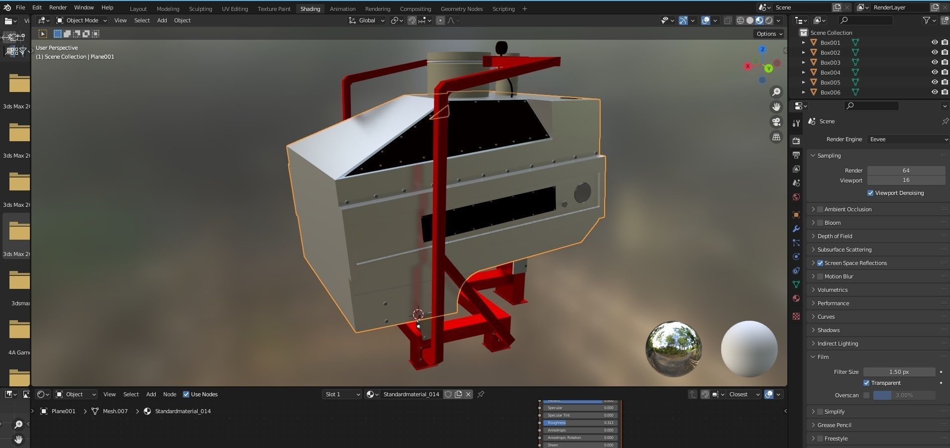 3D Stone Seperator Destroyer - Wheat Grain Flour Milling Machine Low-poly 3D model_17