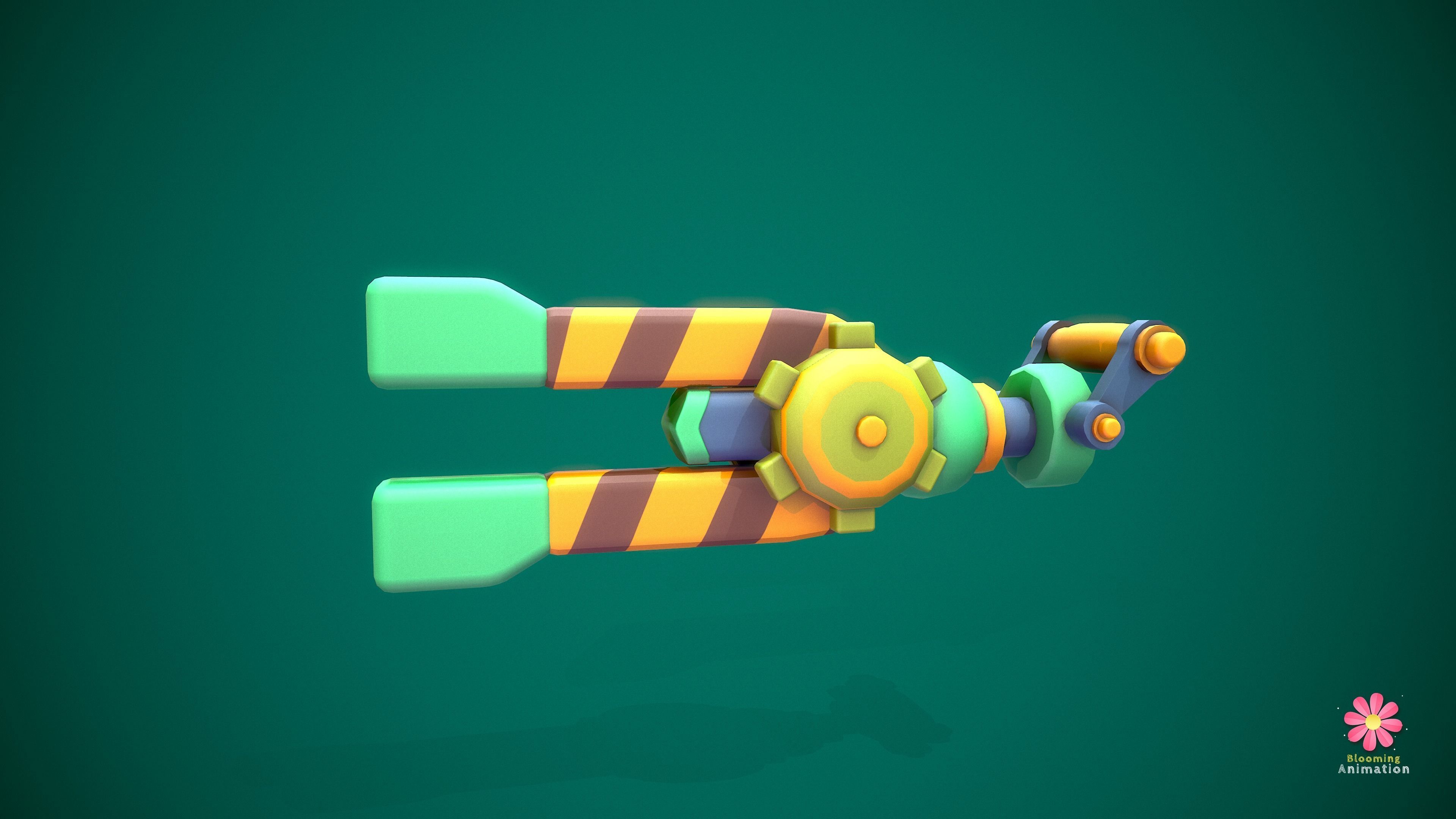 Stylized Magnetgun Low-poly 3D model_5
