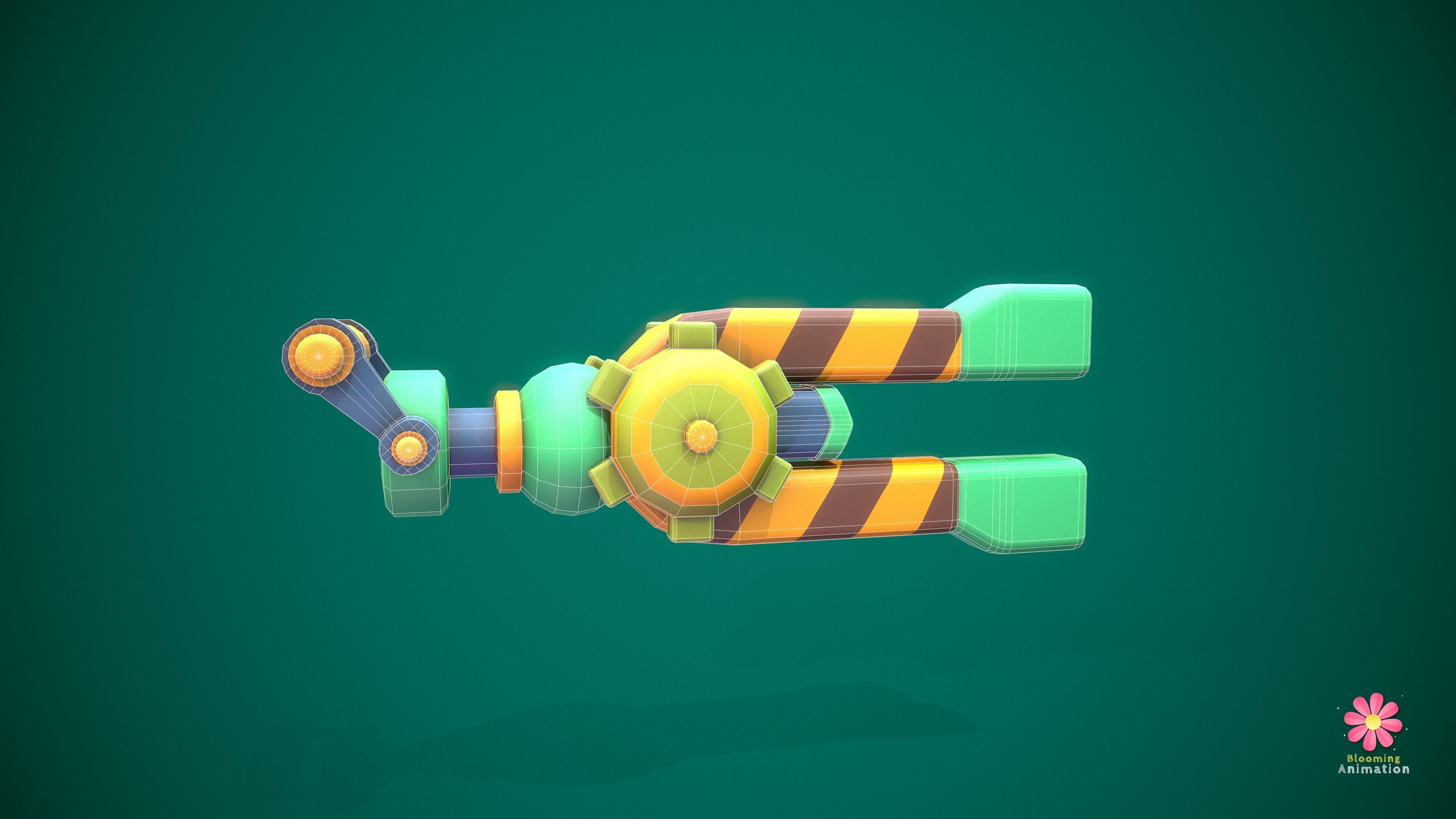 Stylized Magnetgun Low-poly 3D model_7