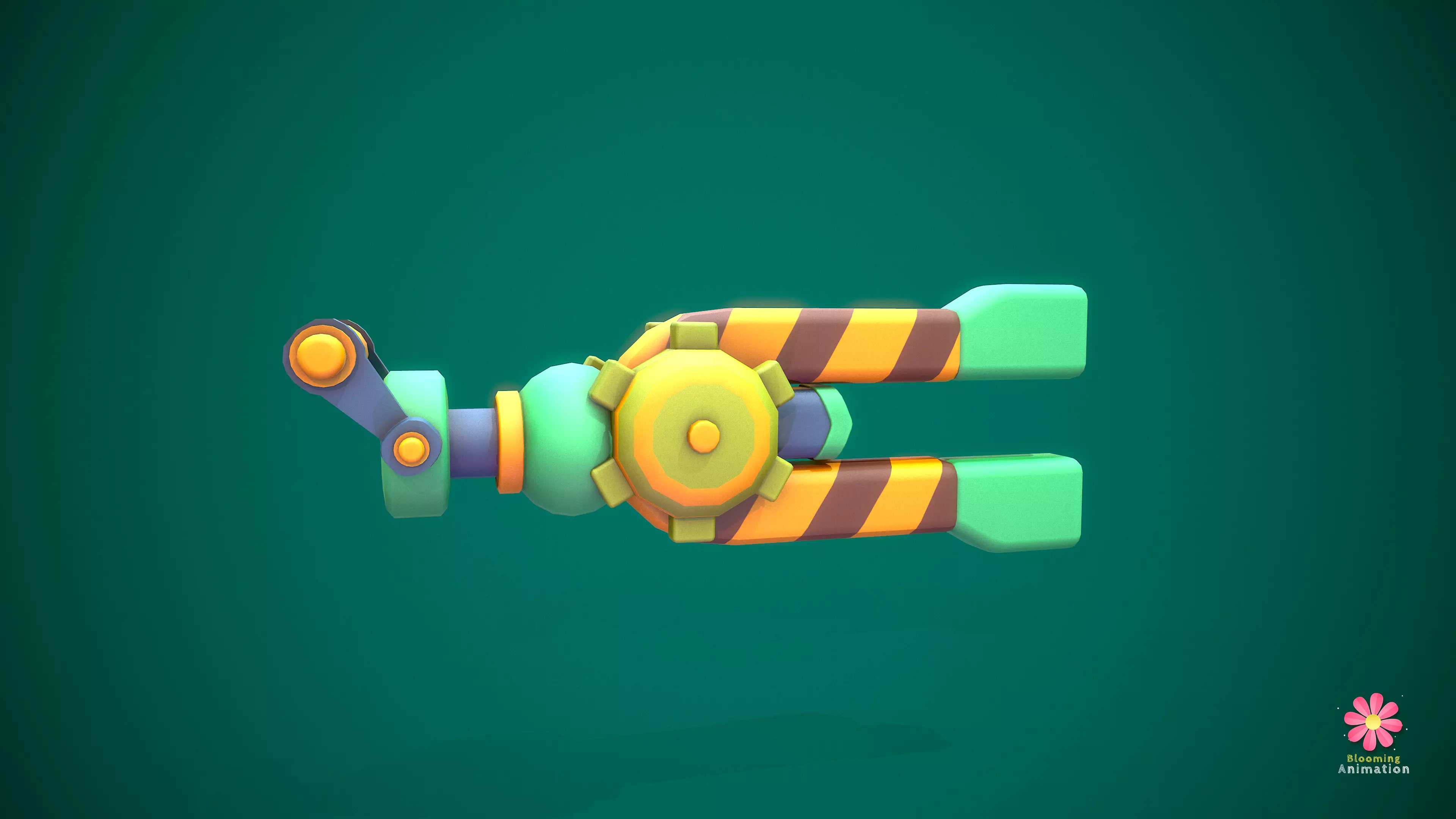 Stylized Magnetgun Low-poly 3D model_0
