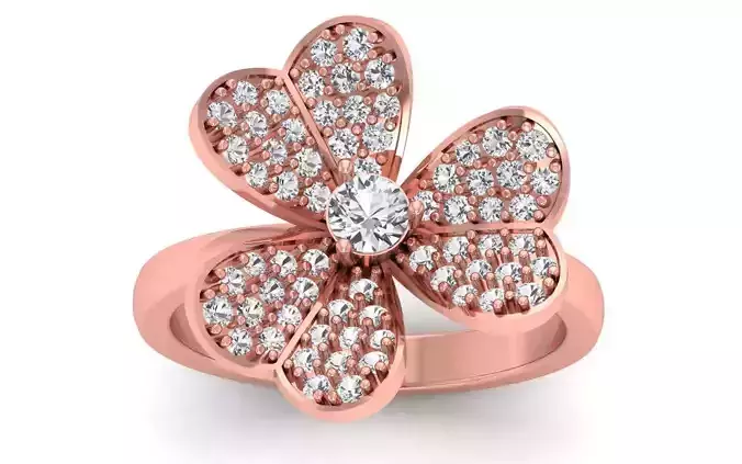 Solitaire Wedding Engagement Women Heart Flower Rings
