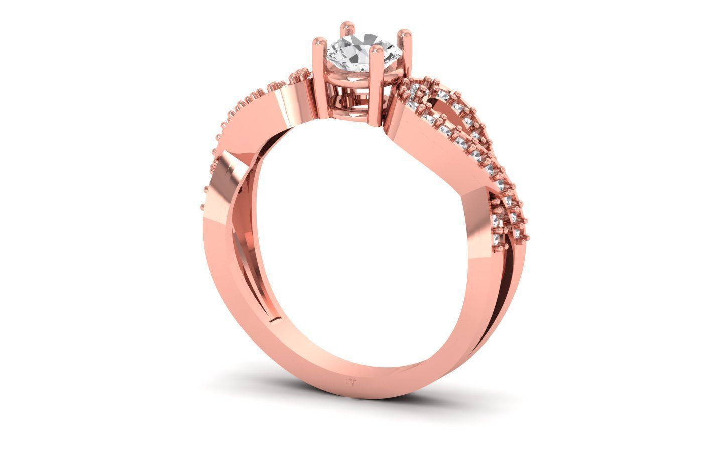 Solitaire Wedding  Women Rings 3D print model_1