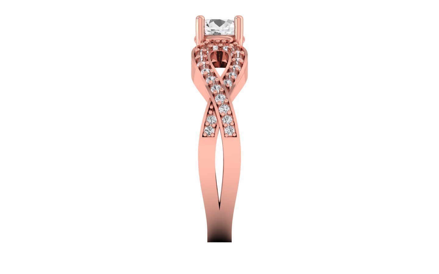 Solitaire Wedding  Women Rings 3D print model_2