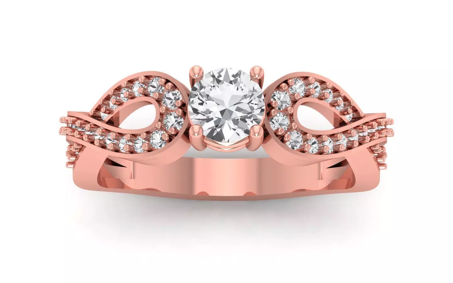 Solitaire Wedding  Women Rings 3D print model_0