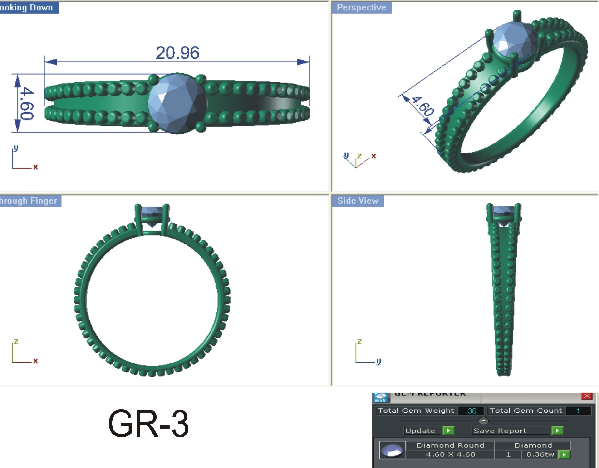 Solitaire Engagement Women Rings 3D print model_3