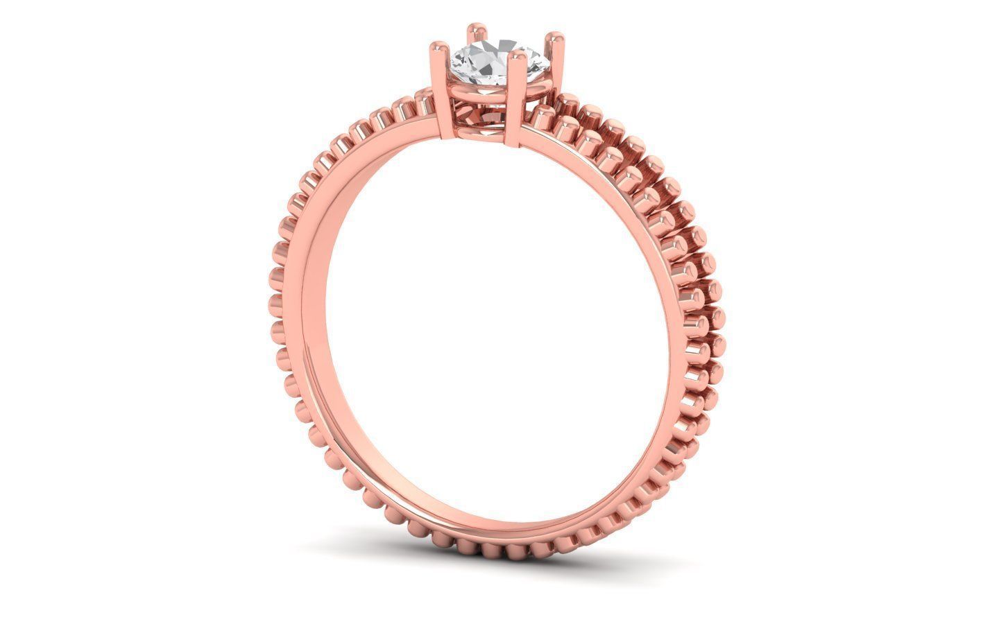 Solitaire Engagement Women Rings 3D print model_2