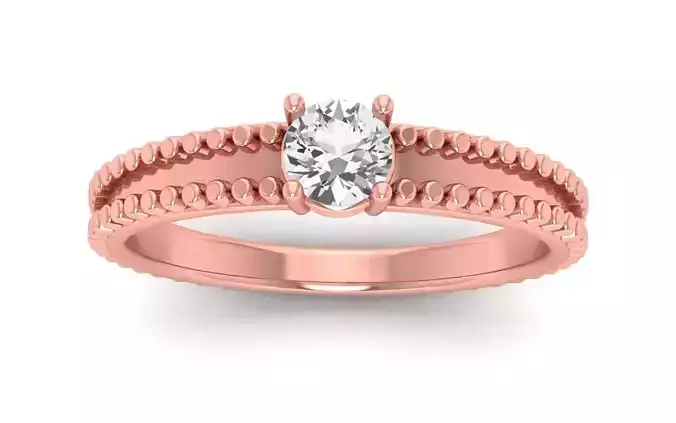 Solitaire Engagement Women Rings 3D print model