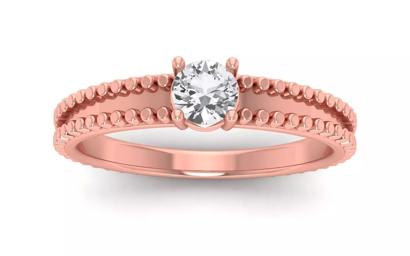 Solitaire Engagement Women Rings 3D print model_0