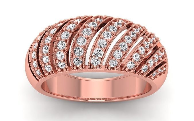  Wedding Solitaire Women Band Ring 3D print model
