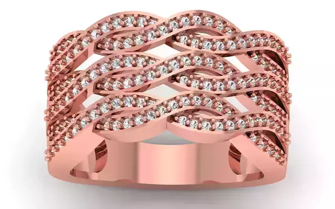 Solitaire Wedding Engagement Women Four Band Rings