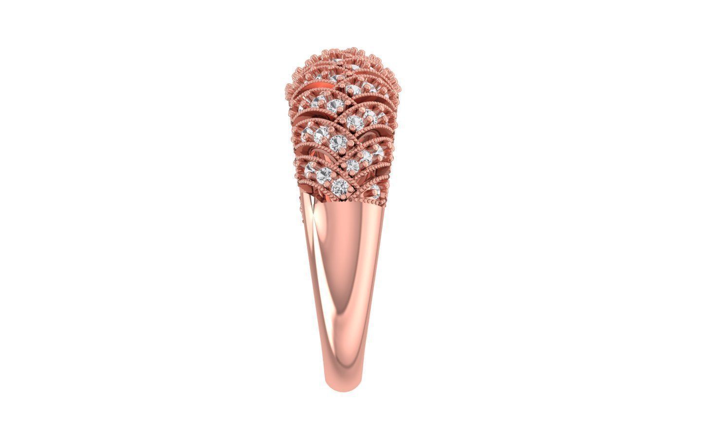  Wedding Solitaire Women Band Ring 3D print model_2
