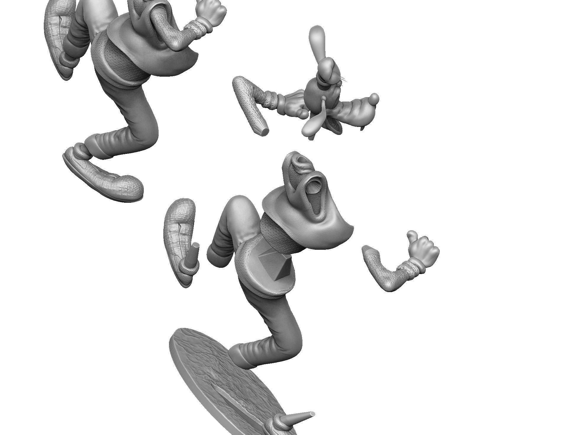 Goofy STL 3d Printable assemble 3D print model_3