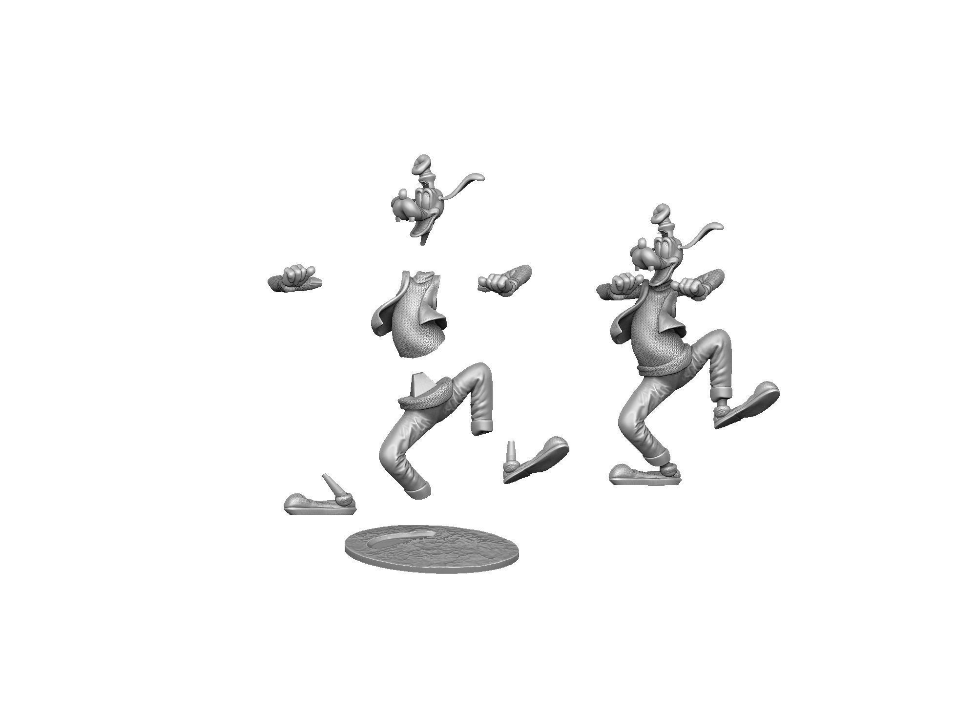 Goofy STL 3d Printable assemble 3D print model_2