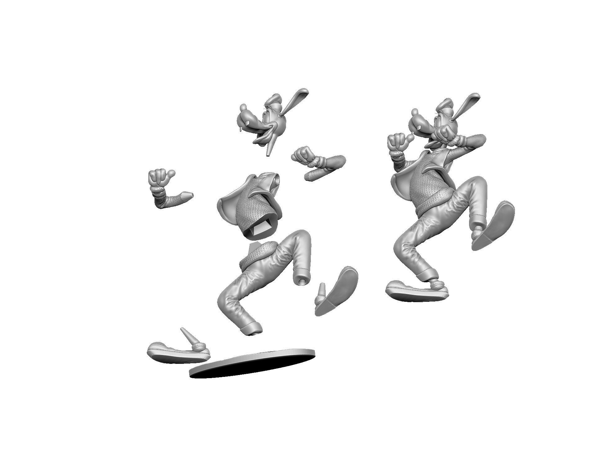 Goofy STL 3d Printable assemble 3D print model_4