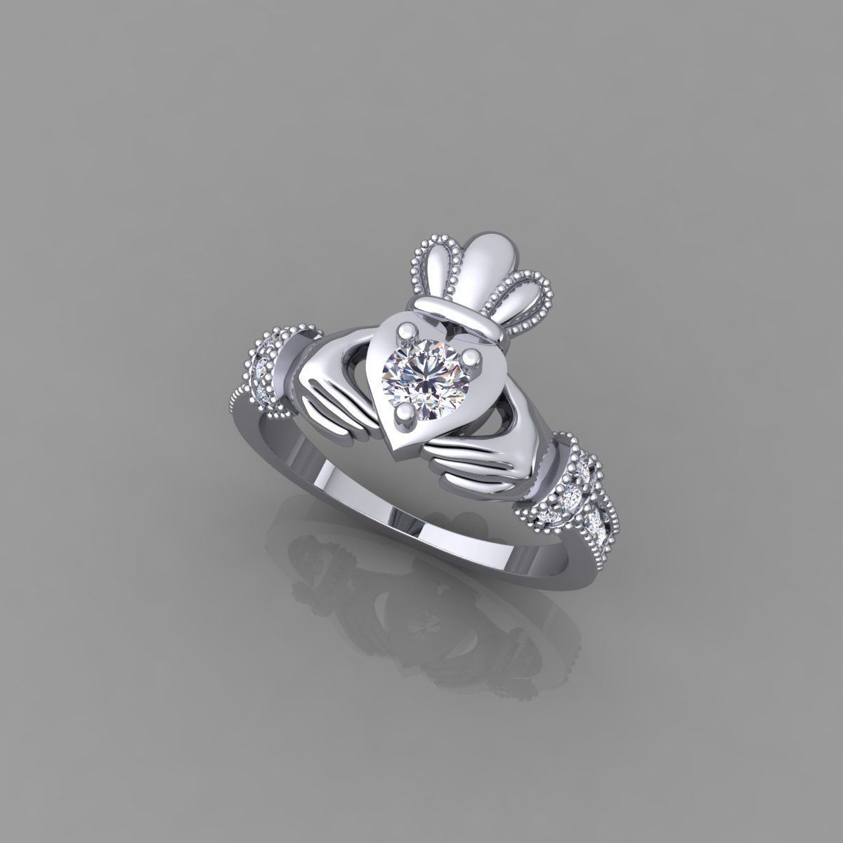 Round Center Hand Ring 3d Model  3D print model_6