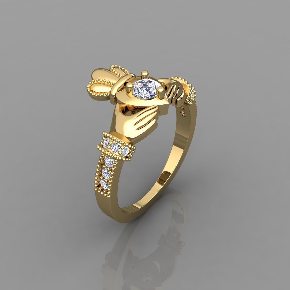 Round Center Hand Ring 3d Model  3D print model_7