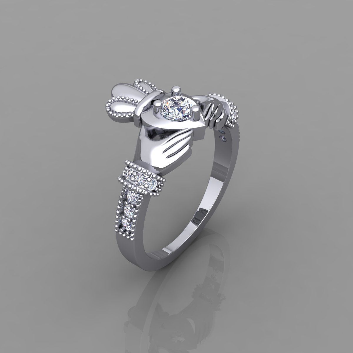 Round Center Hand Ring 3d Model  3D print model_9