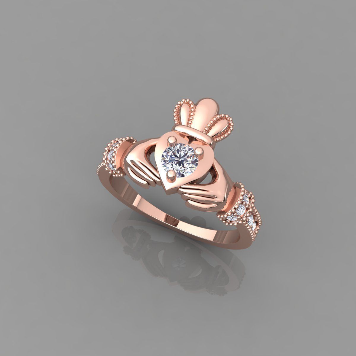 Round Center Hand Ring 3d Model  3D print model_5